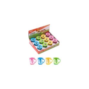 Sacapuntas Deli Taza 2 Huecos Traslúcido Pack 12