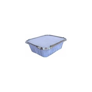 Envase Aluminio 420ml Rectangular Tapa Transparente