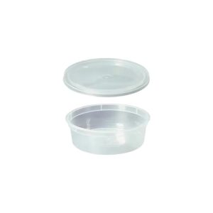 Tina Plástica 8 Oz Con Tapa 250 Unidades Emprendimiento