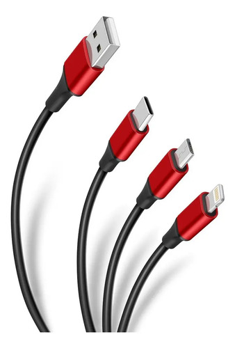 Cable 3 En 1 USB Steren Carga Y Sincroniza 1.2 Metros