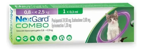 Pipeta NexGard Gato Pequeño 0.8-2.5kg Antipulgas