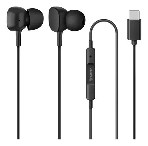 Audífonos USB C Steren Negros Manos Libres Confort